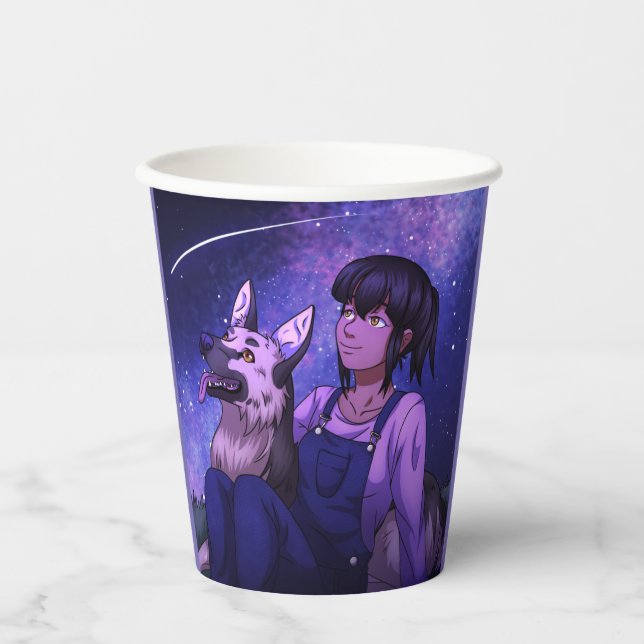 Stargazing with a Dog Paper Cups (Front)