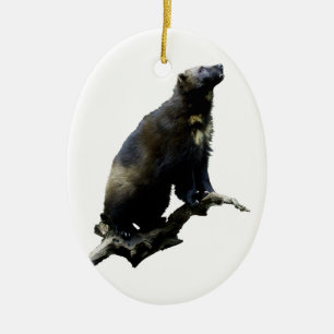 Stargazing Wolverine Ceramic Tree Decoration