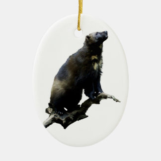 Stargazing Wolverine Ceramic Tree Decoration