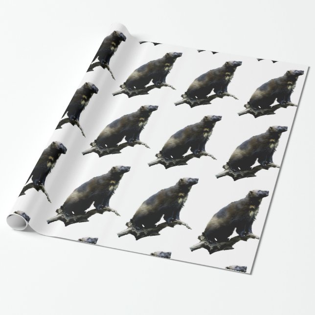 Stargazing Wolverine Wrapping Paper (Unrolled)