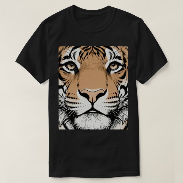 Staring Tiger Face, Tiger T-Shirt (Design Front)