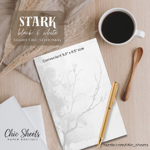 Stark Black & White Shabby Chic Design Stationery