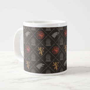 Stark, Lannister, Targaryen, Iron Throne Pattern Large Coffee Mug