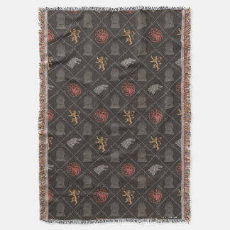 Stark, Lannister, Targaryen, Iron Throne Pattern Throw Blanket