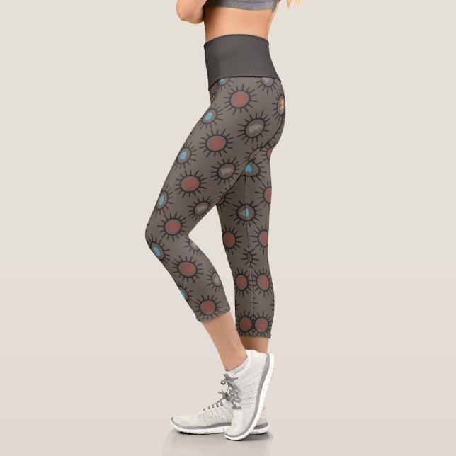 Stark, Lannister, Targaryen, Night King Pattern Capri Leggings (Left)