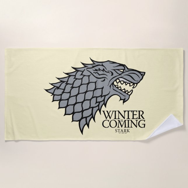Stark Sigil - Winter Is Coming Beach Towel (Front)
