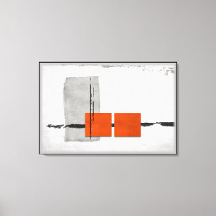 Stark Windows Minimalist Modern Orange and Grey Canvas Print