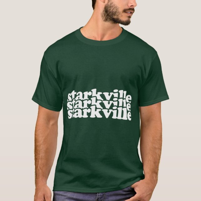 Starkville Hometown Pride White Text Design Active T-Shirt (Front)