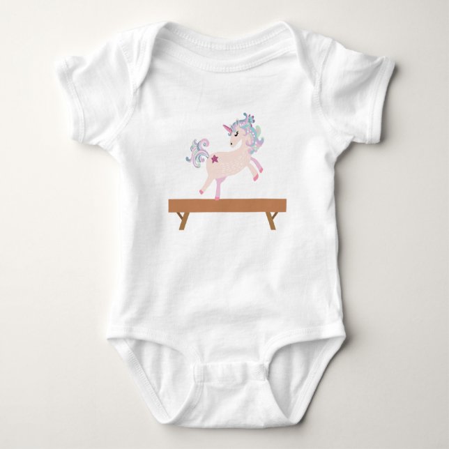 Starla the Magical Gymnastics Unicorn Baby Bodysuit (Front)