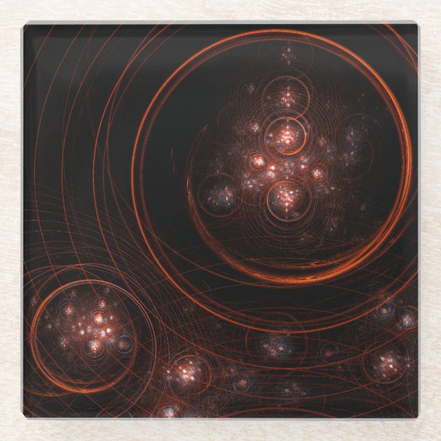 Starlight Abstract Art Glass Coaster (Front)