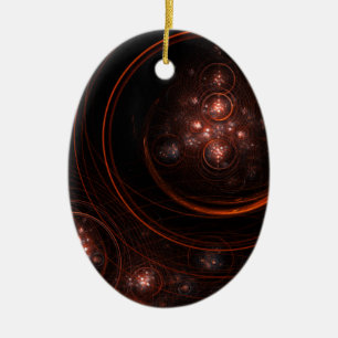 Starlight Abstract Art Oval Ornament