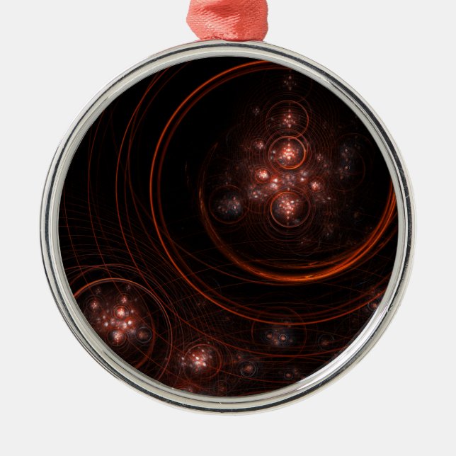 Starlight Abstract Art Round Metal Tree Decoration (Front)