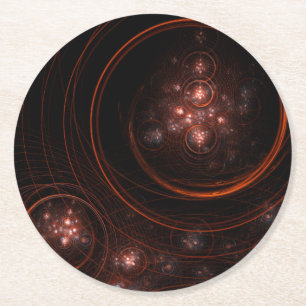 Starlight Abstract Art Round Paper Coaster