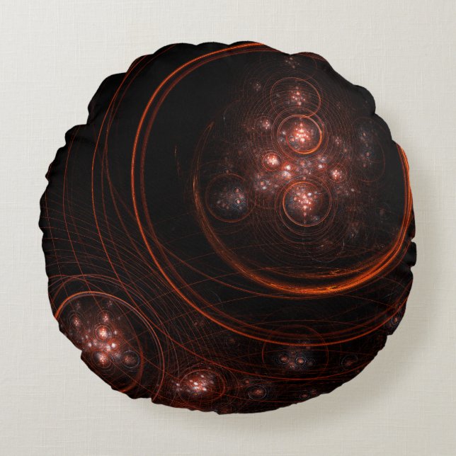Starlight Abstract Art Round Pillow (Front)