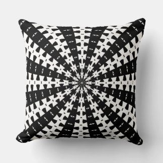 Starlight Beam With Dovetail Pattern White On Blac Cushion