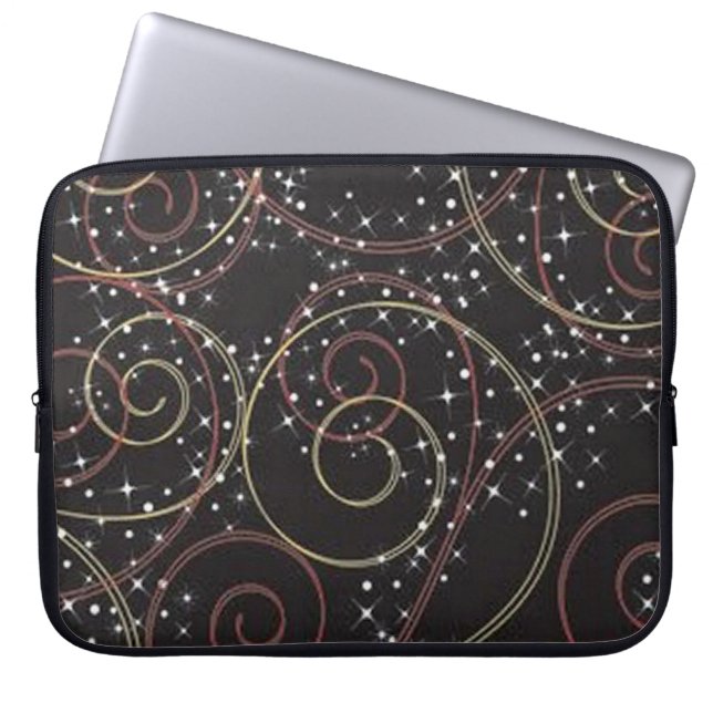 Starlight Brown Curls Pattern Laptop Sleeve (Front)