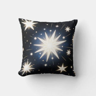 Starlight Bursts ,Radiant Cosmic Pattern Cushion