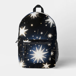 Starlight Bursts ,Radiant Cosmic Pattern Printed Backpack