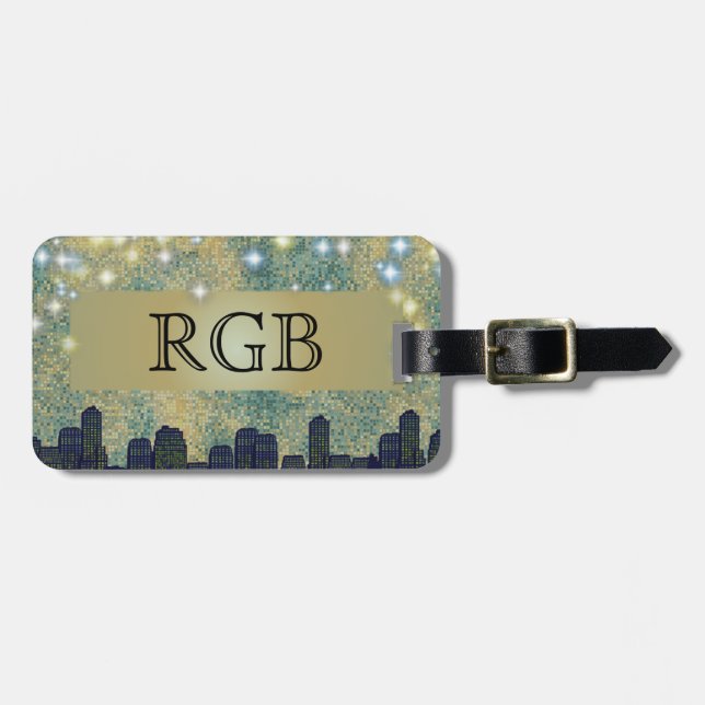 Starlight City Nights Luggage Tag (Front Horizontal)