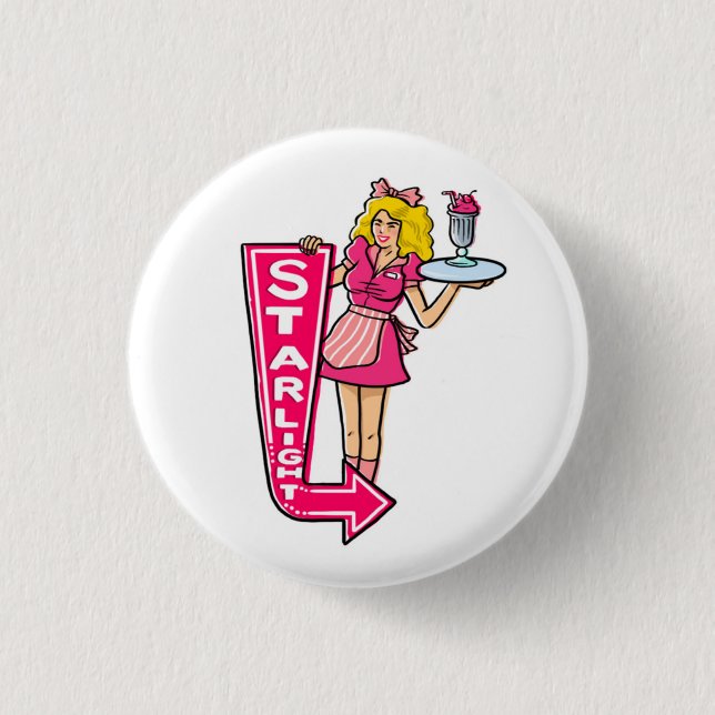 Starlight Diner Waitress Button (Front)