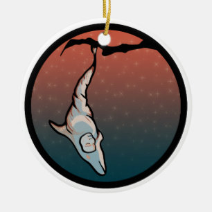 starlight dolphin cocoon ceramic ornament