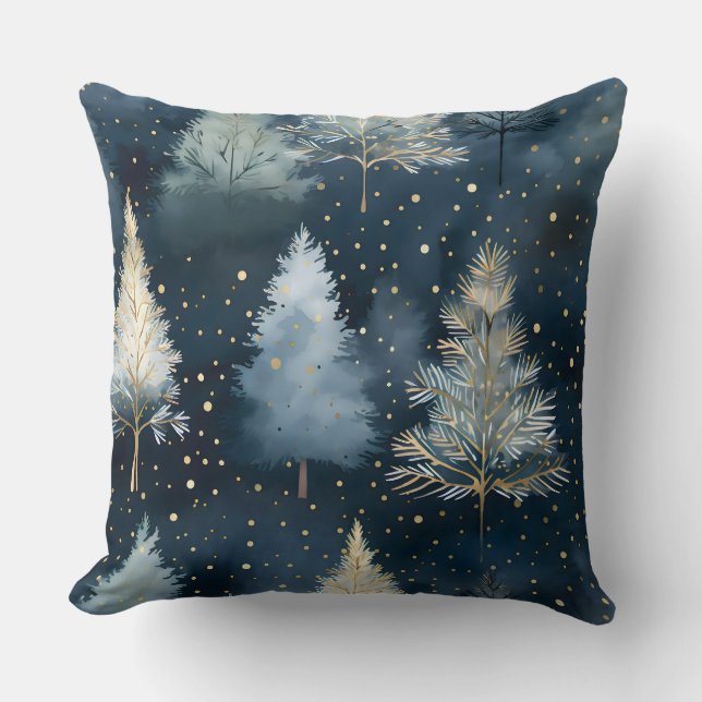 Starlight Evergreen Dreams Botanical  Cushion (Front)