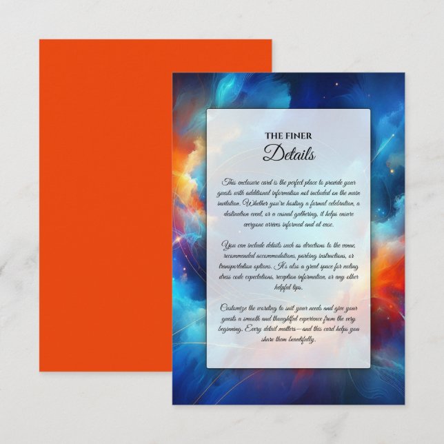 Starlight Fusion of Fire and Ice Wedding Enclosure Card (Front/Back)