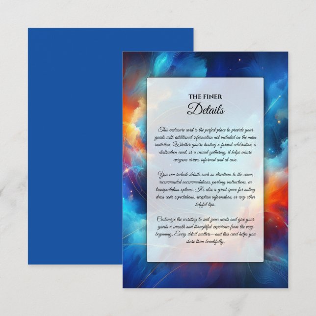 Starlight Fusion of Fire and Ice Wedding Enclosure Card (Front/Back)