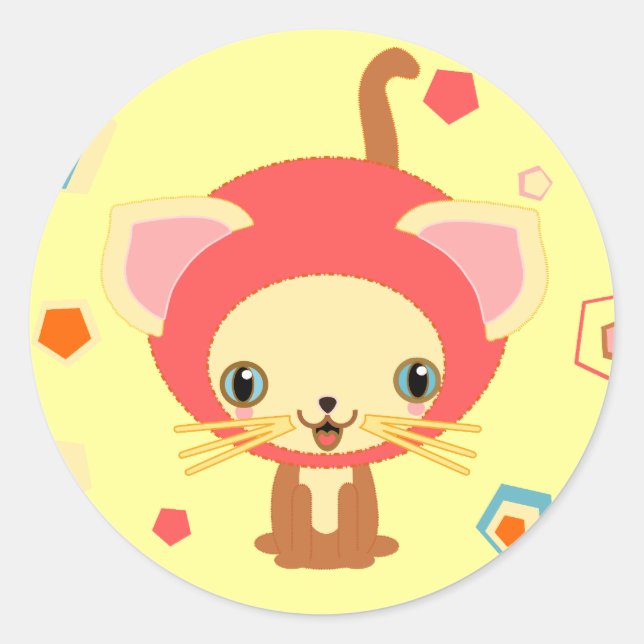 starlight kitten classic round sticker (Front)