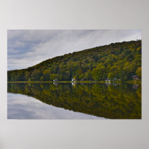 Starlight Lake, Pennsylvania, Autumn Reflections Poster
