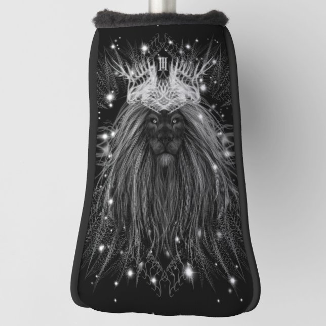 Starlight Lion with Crown Monogram Golf Head Cover (Rotate 90)