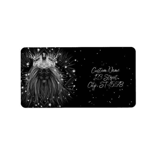 Starlight Lion with Crown Monogram Label (Front)