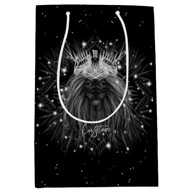 Starlight Lion with Crown Monogram Medium Gift Bag (Front)