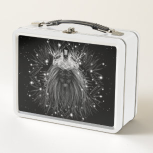 Starlight Lion with Crown Monogram Metal Lunch Box