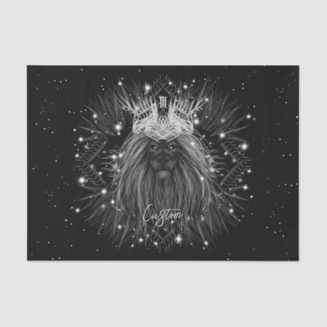 Starlight Lion with Crown Monogram Tissue Paper (Front)