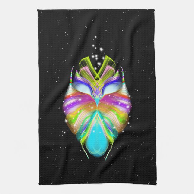 Starlight Oracle Owl Tea Towel (Vertical)