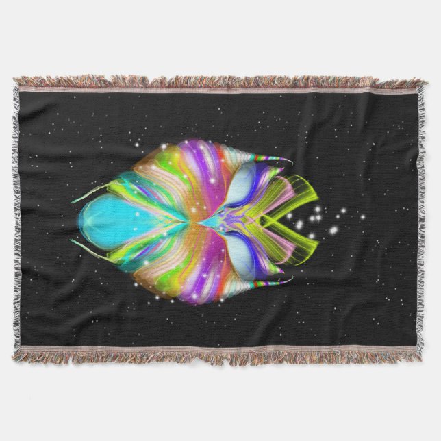 Starlight Oracle Owl Throw Blanket (Front)