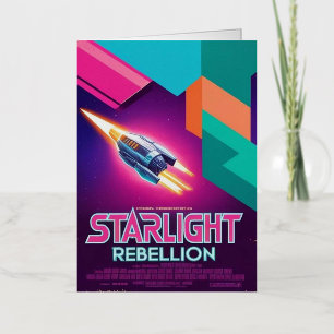 Starlight Rebellion Retro Pop Culture Notebook 80s Foil Greeting Card