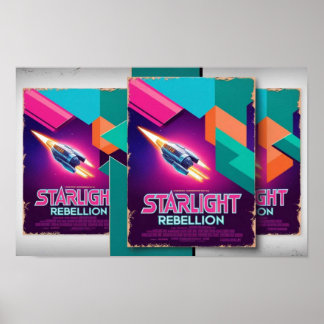 Starlight Rebellion Retro Pop Culture Poster 80s
