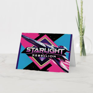 Starlight Rebellion Retro Pop Culture Poster 80s- Foil Greeting Card