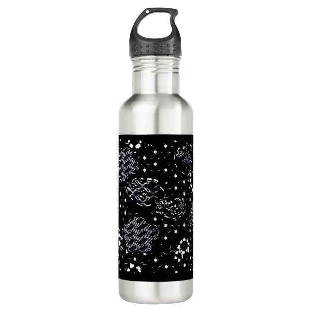 Starlight Silkscreen flask design 710 Ml Water Bottle (Front)