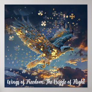 Starlight Soar Eagle Puzzle Poster