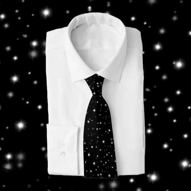 Starlight Sparkles Black and White Stars Tie (Creator Uploaded)
