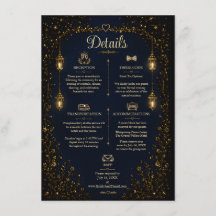 Starlight Symphony Wedding Details Card