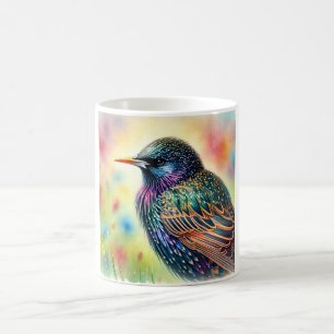 Starling Bird 010924AREF142 - Watercolor Coffee Mug