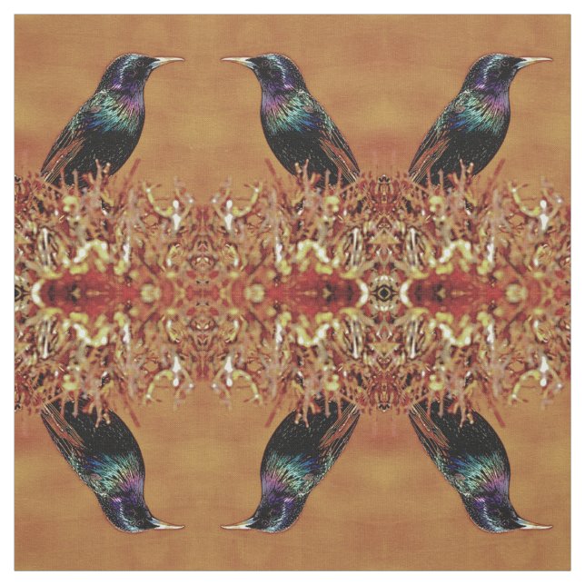 Starling Bird Fabric (Swatch)