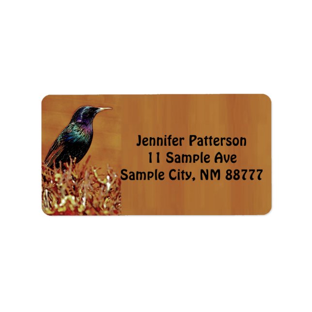Starling Bird Return Address Labels (Front)