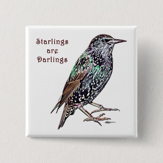 Starlings Are Darlings 15 Cm Square Badge (Front)