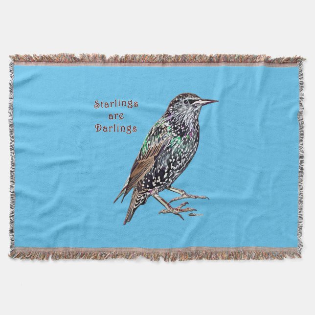 Starlings Are Darlings Throw Blanket (Front)