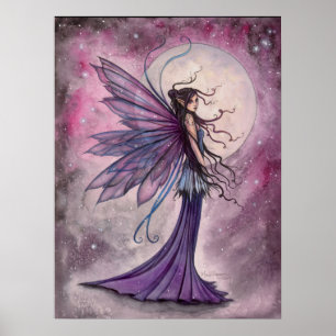 Starlit Amethyst Fairy Fantasy Art Poster Print
